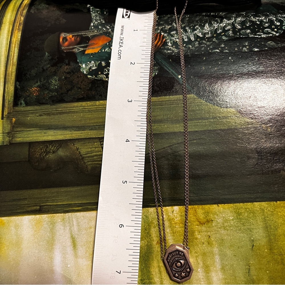 Sterling Silver Double Pendant Necklace- Protect Me- Charms Worn on Front & Back - Picture 6 of 11